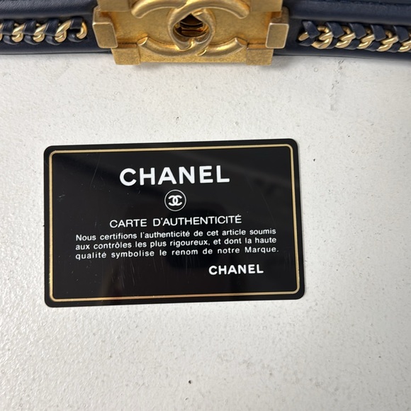 Chanel navy/gold lizard skin purse - Picture 10 of 11